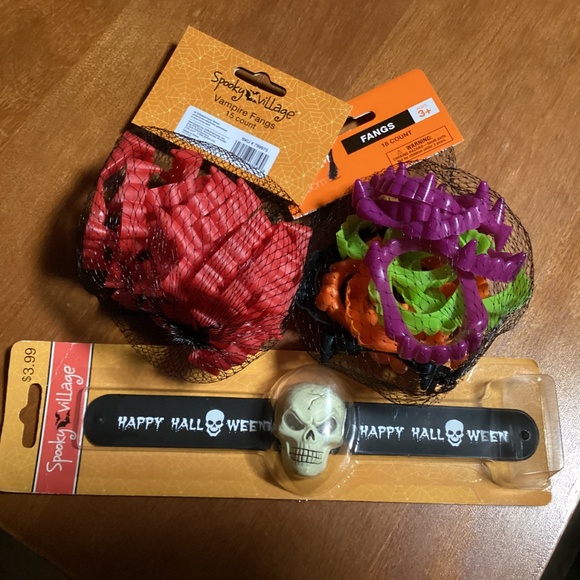 Halloween Vampire Fangs and Light Up Slap Watch Bundle New With Tag - Picture 16 of 16